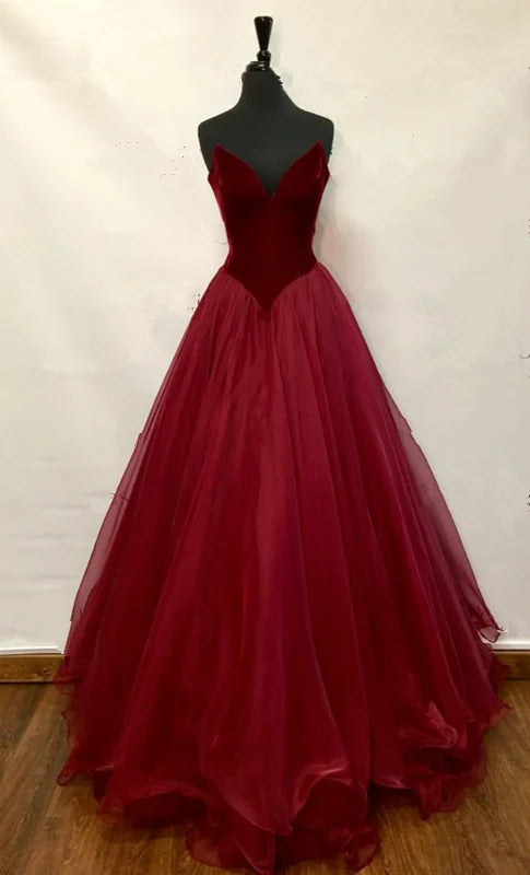 Tiendas de vestidos de fiesta, vestidos de fiesta burdeos de corte A, vestido largo de terciopelo con hombros descubiertos, vestido de fiesta, vestidos formales para mujer